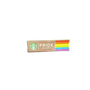 2007 Starbucks Pride Alliance LGBT Rainbow Barista Hat Lapel Pin 1.75"